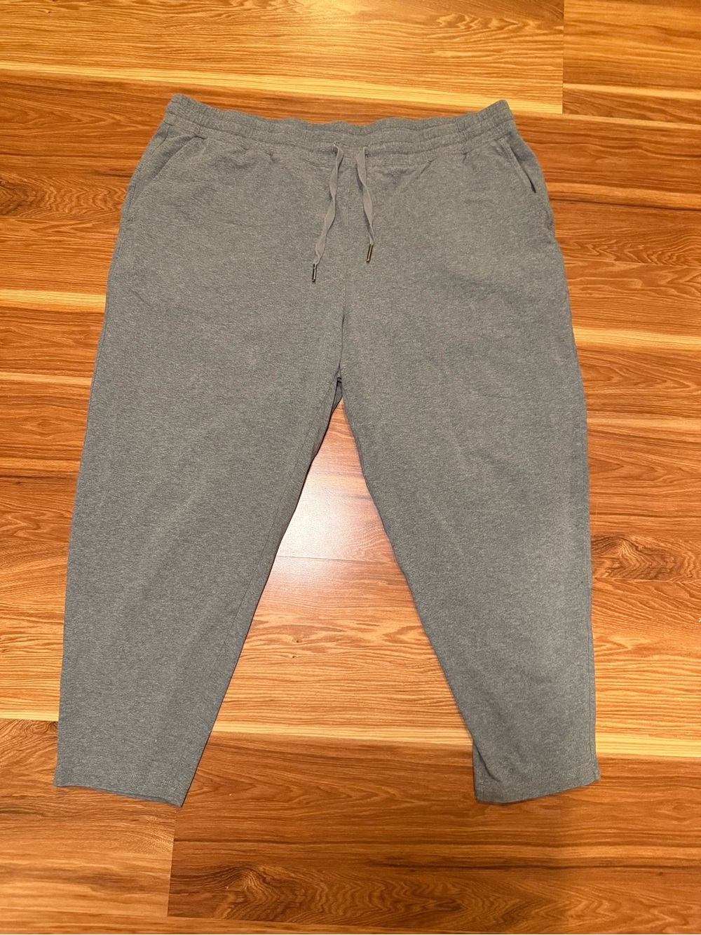Eileen Fisher Heather Gray Organic Cotton Drawstring Pants